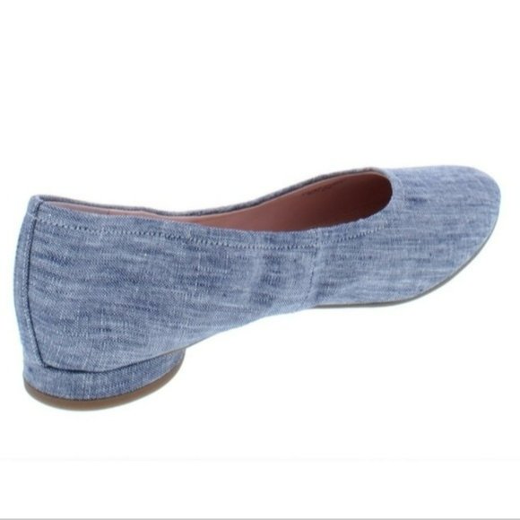 Avec Les Filles Myrina Slub Slip-on Ballet Flats Blue -7.5 - Picture 2 of 5